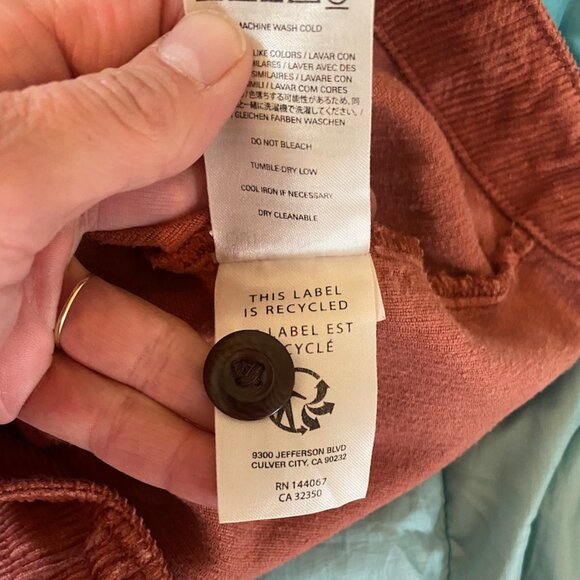 Outerknown Terra Cotta Brown Corduroy Pants, Women's Size 27 - Picture 8 of 11